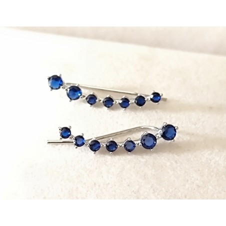Boucles ear climber zircon cubique dorées argentées
