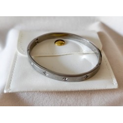Bracelet Jonc Étoiles et Strass – Acier Inoxydable Doré ou Argenté