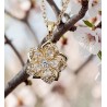 Pendentif fleur pivotante zircon cubique doré — 4 coloris