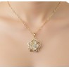 Pendentif fleur pivotante zircon cubique doré — 4 coloris