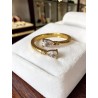Bague ouverte zircon cubique taille poire dorée argentée