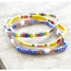 Bracelets Miyuki Tila Lot Carnaval Pastel - Bijoux Colorés