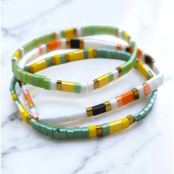 Bracelets Miyuki Tila Lot Lumière Verte - Bijoux Perles Japonaises