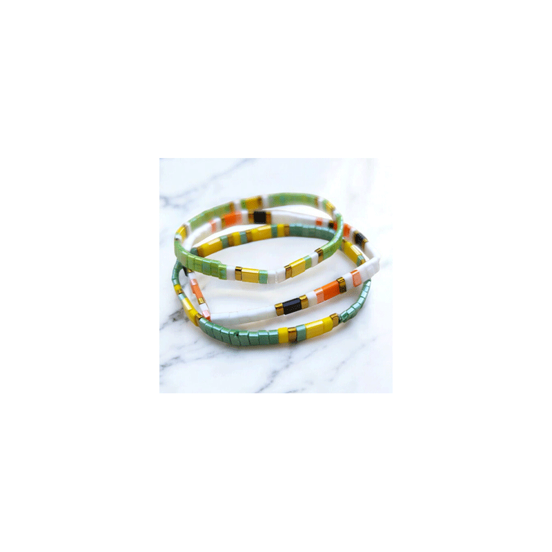 Bracelets Miyuki Tila Lot Lumière Verte - Bijoux Perles Japonaises