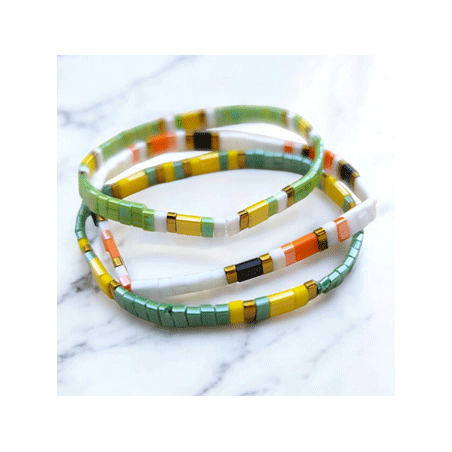 Bracelets Miyuki Tila Lot Lumière Verte - Bijoux Perles Japonaises