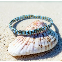 Bracelets Miyuki Tila Duo Lagon - Turquoise et Or