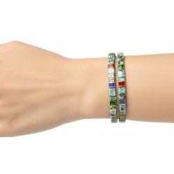 Bracelets Miyuki Tila Duo Lagon - Turquoise et Or