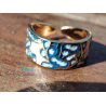 Bague émaillée motifs artistiques multicolores – Design original & zircon