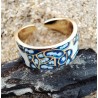 Bague émaillée motifs artistiques multicolores – Design original & zircon
